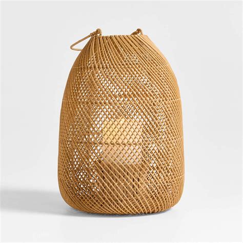 Rota Natural Woven Lantern 17" | Crate and Barrel UAE