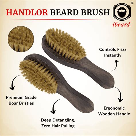 ibeard Boar Bristles Beard Brush - Handlor, Premium Grooming for Men