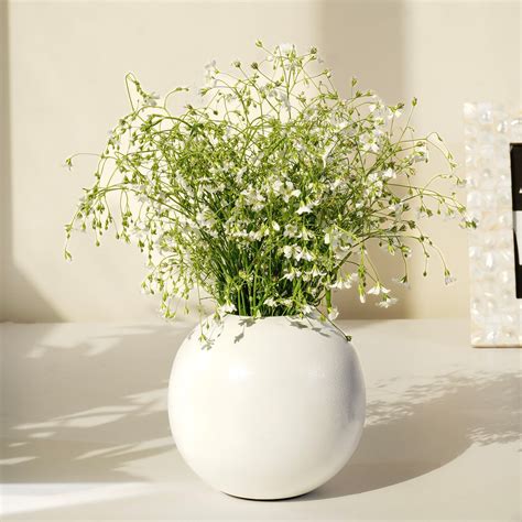 Metal Flower Vase Small | White