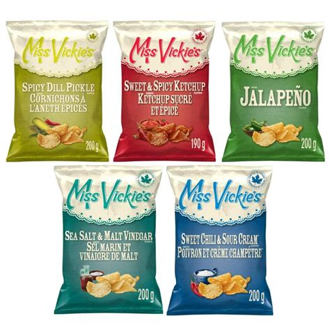 Miss Vickies Potato Chips Canadian Variety Pack, Spicy Ketchup, Spicy ...