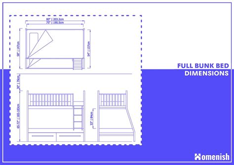 Standard Bunk Bed Dimensions with 3 Drawings - Homenish