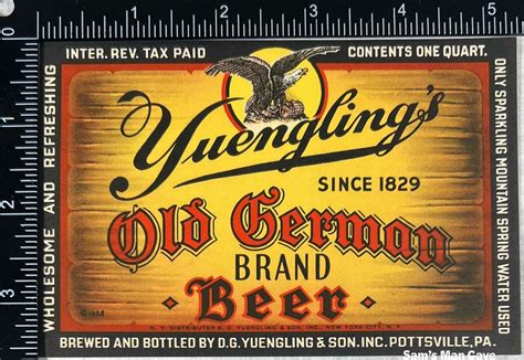 Yuengling Old German Beer IRTP Label