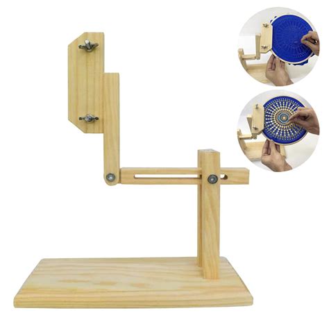 EmbroideryMaterial Lap Adjustable Wooden Embroidery Hoop Stand | 3-Part ...