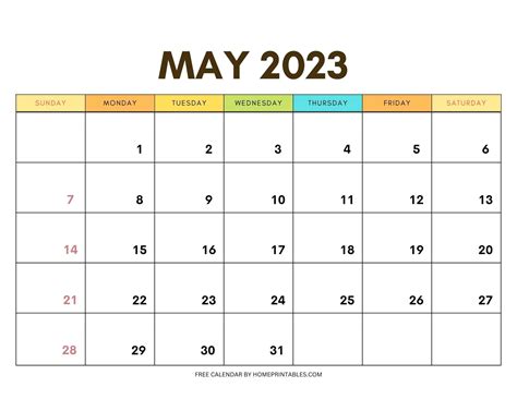 Monthly Calendar Template May 2022