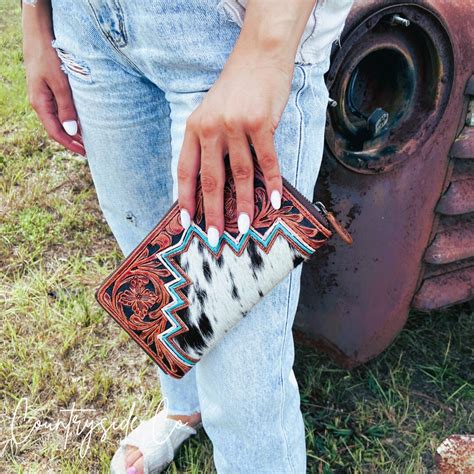 Buy Annie Cowhide Tooled Leather Wallet by Countryside Co. Online in ...