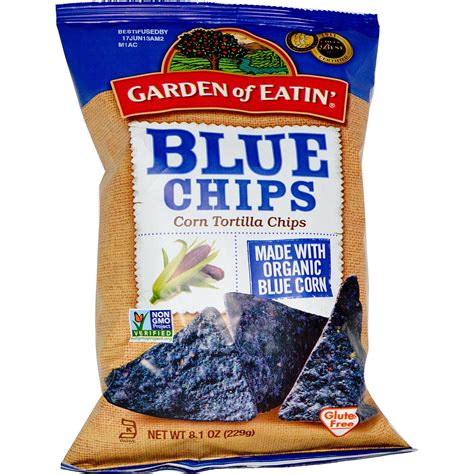 Organic Blue Corn Tortilla Chips with Cheddar Cheese and Jalapeño Flavor