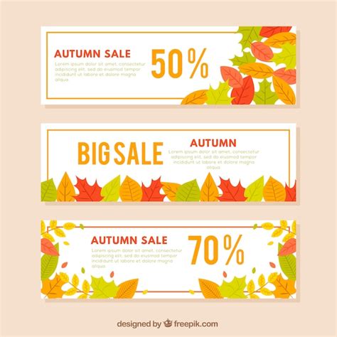 Collezione di banner autunnali | Vettore Gratis