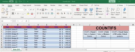 How to Use Countifs Function 的图像结果
