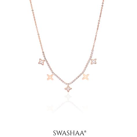 Nova Clover Rosegold Plated Choker – Swashaa