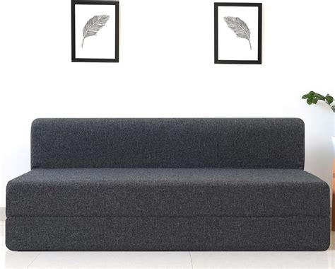 FRESH UP 2 Seater Sofa Cum Bed Jute Fabric 5x6 Feet Washable Cover with ...