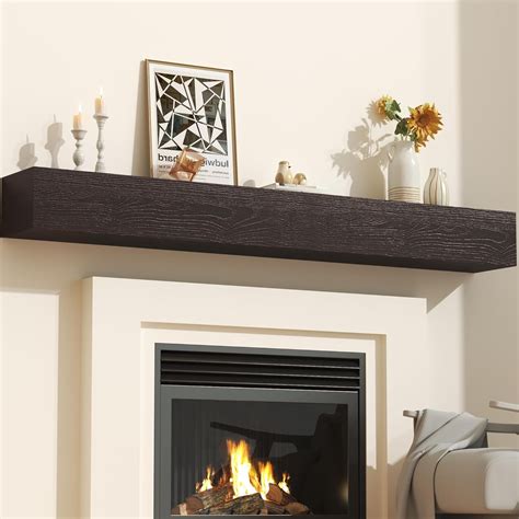 Fireplace Mantel 72 Inch Solid Wood Mantels for Over Fireplace 5" Thick ...