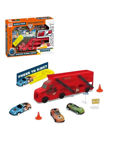 Car Carrier Truck Toy for Kids – Trailer, 6 Race Cars, Storage ...