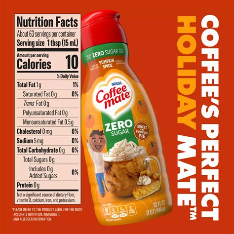 Nestle Coffee Mate Zero Sugar Liquid Coffee Creamer - Pumpkin Spice ...