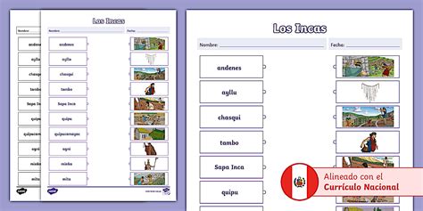 Ficha: Vocabulario del Imperio Inca