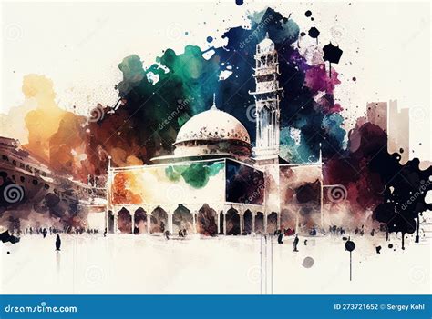 Mecca - the Holiest City in Islam, Saudi Arabia. Stock Illustration ...