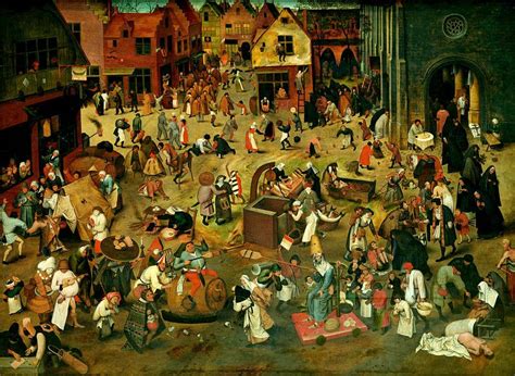 The battle between Carnival and Lent, Pieter Bruegel on canvas, poster ...