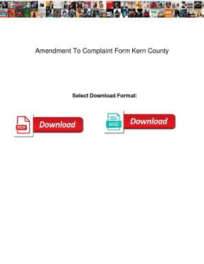 Fillable Online Amendment To Complaint Form Kern County. Amendment To ...