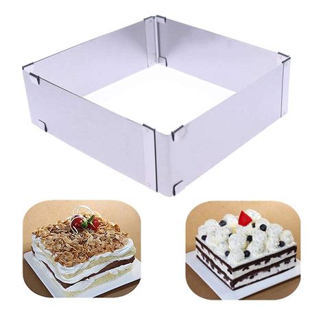 Buy TXIN Stainless Steel Cake Ring Square Cake Mousse Mold Ring Cutter ...