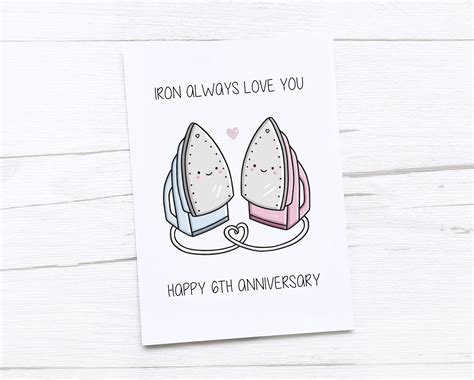 Happy 6th Anniversary Card | Iron Anniversary | Sixth Wedding ...