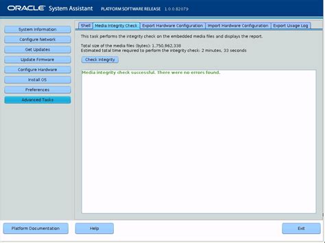 Vérification de l'intégrité d'Oracle System Assistant Media - Guide d ...