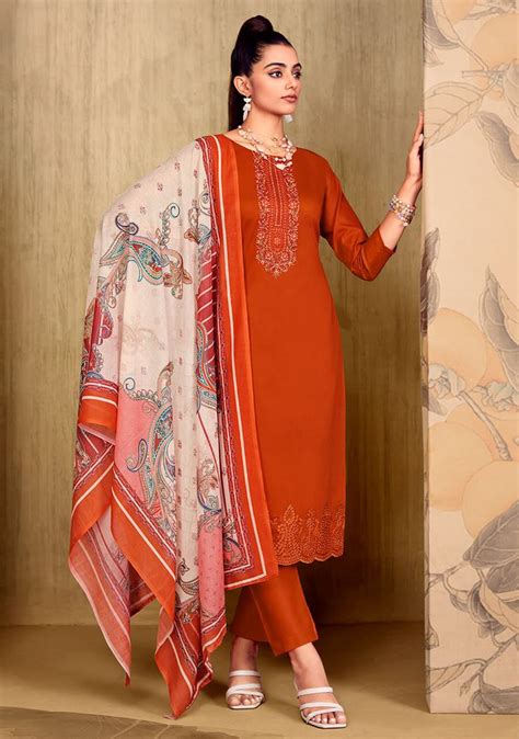 Buy Belliza Mughal Garden Heavy Embroidery Unstitched Suits For A Royal ...