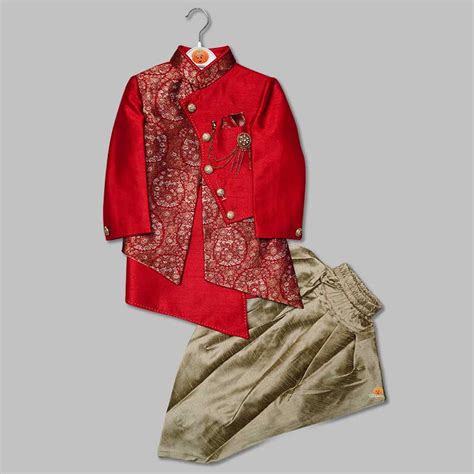 Buy Green & Maroon Boys Sherwani – Mumkins