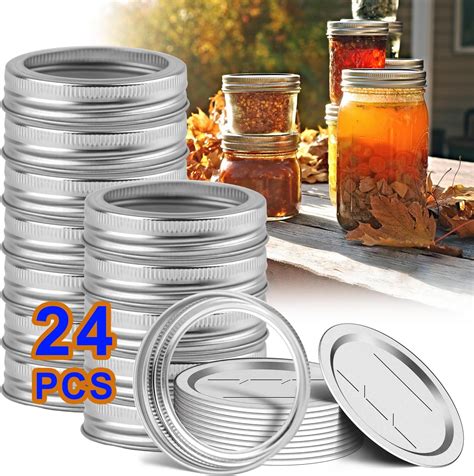 Amazon.com: Dalzom® 48Pcs Canning Lids with Rings Regular Mouth ...