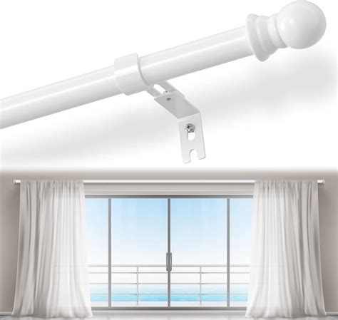 Amazon.com: White Curtain Rods for Windows 66 to 144, 1 inch Heavy Duty ...