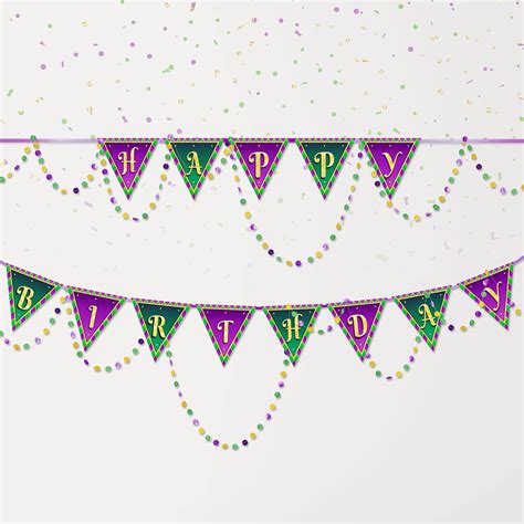 Amazon.com: Cheerland Green Purple Gold Mardi Gras Mask Banner Paper ...