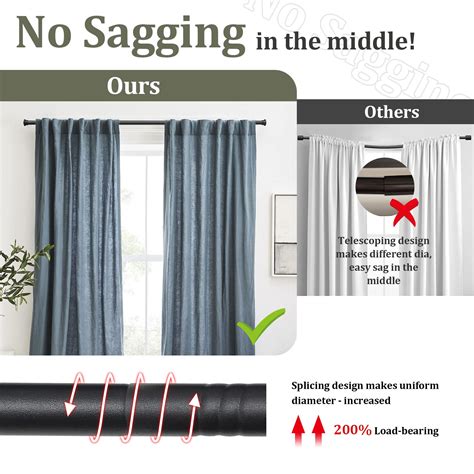 Snapklik.com : Curtain Rods For Windows 48 To 93” - 5/8 Inch Heavy Duty ...