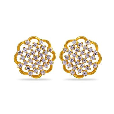 Joyalukkas Impress Collection 22k Yellow Gold Stud Earrings for Women ...