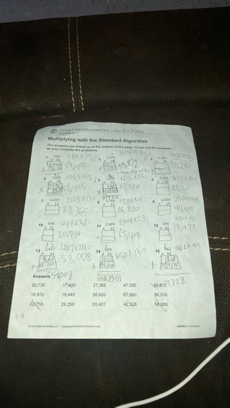 Multiplying Standard Algorithm 的图像结果
