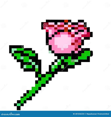 Pink Roses Pixel Art. Valentine S Day. Generative AI. Stock ...