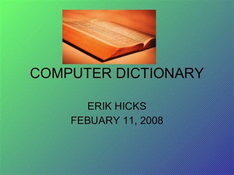 Image result for Computer Dictionary Over Clock