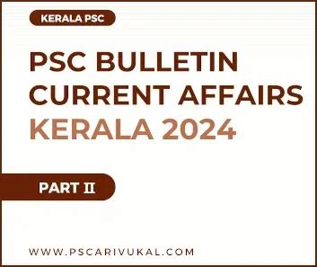 PSC Bulletin Current Affairs Kerala 2024 | Part 2