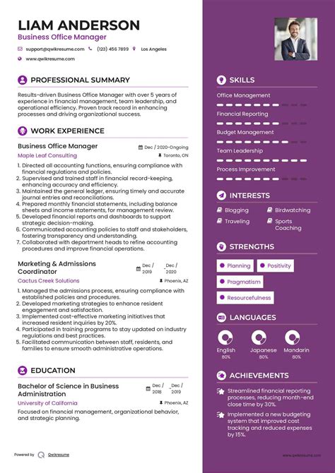 10+ Business Office Manager Resume Samples & Templates for 2025