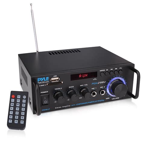 Pyle 200w Stereo Power Amplifier With Bluetooth Dual Channel Audio ...