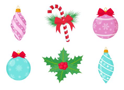 Christmas tree decorations isolated set Vector illustration 12964216 Vector Art at Vecteezy