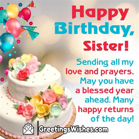 Sweet and Loving Birthday Wishes for Sister - Greetings Wishes
