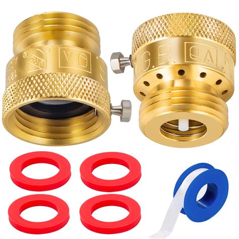 Buy 2-Pack Brass Vacuum Breaker Set 3/4" Anti-Siphon Hose Bib Valve for ...