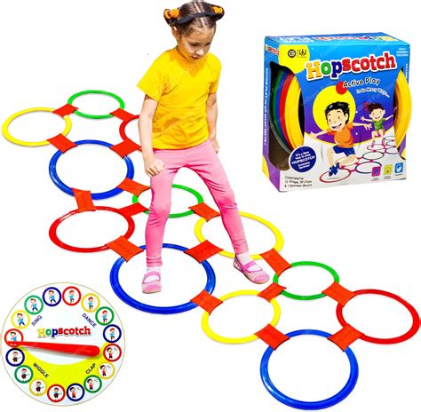FunBlast Hopscotch Kids Game - 13 Multi-Colored Plastic Rings and ...
