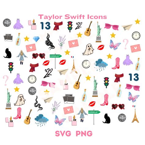 Taylor Icons Digital Png File, Sublimation Pattern, Fabric Printing ...