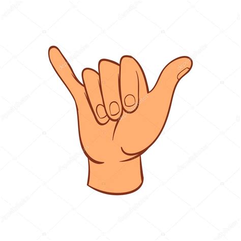 Hang loose hand gesture icon, cartoon style Stock Vector Image by ...