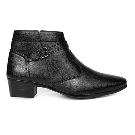 Fashionable Height Increasing Formal Buckle Zipper Boots For Men's-Jon ...