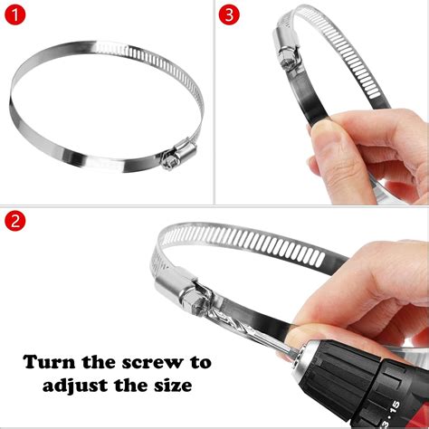 Buy CABAX 4 Inch Duct Clamp, Stainless Steel Large Hose Clamp ...