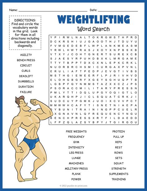 Exercise Word Search Puzzles 的图像结果