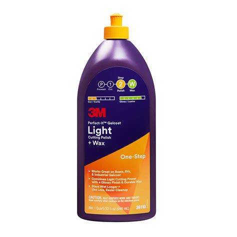Buy 3M Perfect-It Gelcoat Light Cutting Polish + Wax, 36110, 1 Quart ...