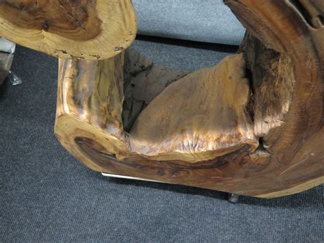 Wooden Live Edge Tree Trunk Table 24" x 14" x 32"H