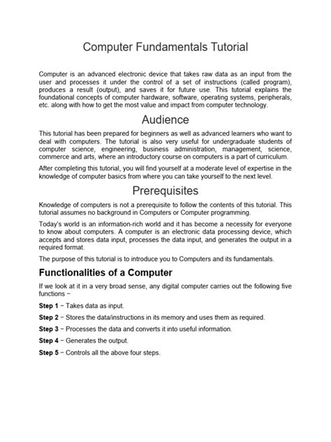 Image result for Computer Fundamentals Tutorial