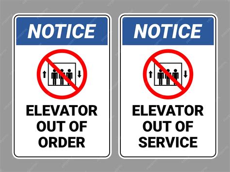 Premium Vector | Elevator out of order sign and elevator out of service sign